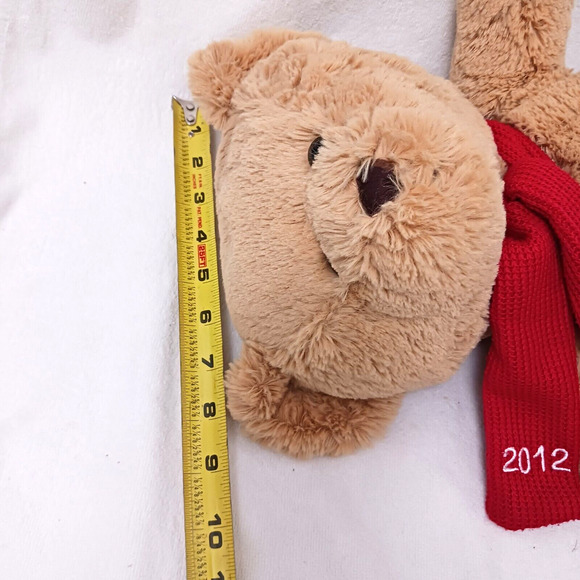 2012 Kohls Plush Teddy Bear 13" Sitting Huggable Toy Beige Tan w Scarf Nostalgia - Picture 16 of 16